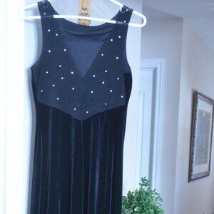 ALGO Black maxi dress soft light weight velveteen